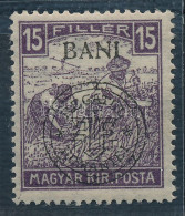 * Kolozsvár 1919 Fehérszámú Arató 15f "hurkás Kör" Tévnyomattal / Mi 31 I. With Plate Variety. Signed: Bodor - Altri & Non Classificati