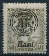 ** Nagyvárad 1919 Zita 40f Elcsúszott Felülnyomással, A Bani Alulra Került / Shifted Overprint Signed: Bodor - Otros & Sin Clasificación