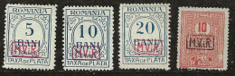 Roumanie 1919 N°Y.T. : Occupation Allemande TT 1,2,3 Et 6 Sans Gomme - Occupations