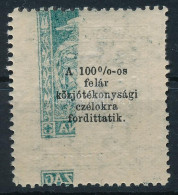 ** 1924 Jótékonyság 1000K Látványos Részleges ívszínátnyomattal / Mi 382 Partial Sheet Offset - Autres & Non Classés
