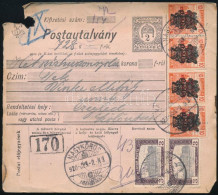 1920 Postautalvány 6 Db Bélyeggel "NAGYKŐRÖS" - "CZEGLÉD" / Money Order - Autres & Non Classés
