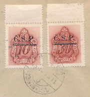 Rozsnyó 1945 Helyi Levél Barnaportó 10f + 30f Bodor Vizsgálójellel - Otros & Sin Clasificación