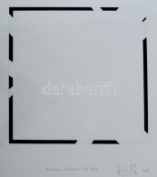 Wolsky András (1969-): Random-surface No. 4/A, 2021. Akril, Kollázs, Papír, Jelzett. Üvegezett Fakeretben. 21x21 Cm. Lap - Autres & Non Classés