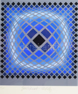 Victor Vasarely (1908-1997): Bartóknak. Szitanyomat, Papír, Jelzett, Számozott (49/100), üvegezett Fakeretben, 36×31 Cm/ - Autres & Non Classés