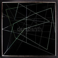 Zalavári József (1955-): Geometria (cím Nélkül), 1980. Ceruza, Papír, Jelzett A Hátoldalán. Üvegezett Fakeretben. 70x70  - Autres & Non Classés