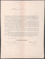 1867 A Pesti Állatkert Részvényeinek Jegyzésére Felhívó Levél Kubinyi Ágoston (1799-1873): Múzeumigazgató, Természettudó - Non Classés