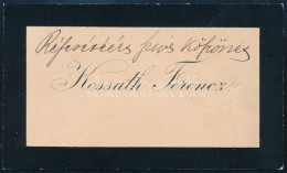 XIX. Sz. Utolsó Harmada Kossuth Ferenc (1841-1914) Politikus, Kossuth Lajos Idősebbik Fia, Hídépítő Mérnök Autográf Sora - Non Classés