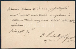 1880 Cselfalvi és Lubóczi Pulszky Ágost (1846-1901) Jogfilozófus, Szociológus, Politikus, Publicista Autográf Sorai, Alá - Non Classés