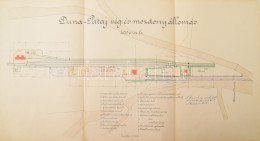 1902 Duna-pataj (Dunapataj) Vég- és Mozdonyállomás Tervrajza, Kunszentmiklós-Dunapataj Helyi érdekű Vasút, 1:1000, Soksz - Non Classés