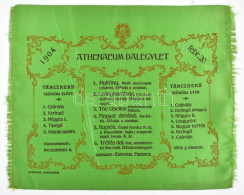 1904 Athenaeum Dalegylet Táncrendje,selyem-kendő, 1904. Febr. 20., Bp., Athenaeum-ny., 15x19 Cm - Non Classés