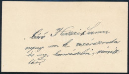 Cca 1918-1942 Báró Hazai Samu (1851-1942) Nyugalmazott Honvéd Vezérezredes és Ny. Honvédelmi Miniszter Saját Kezűleg Meg - Non Classés