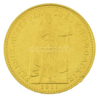 1911KB 10K Au "Ferenc József" Körmöcbánya, Kapszulában (3,39g/0.900) T:XF, Pici Anyagtöbblet / Hungary 1911KB 10 Korona  - Sin Clasificación