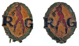 ~1945-1948. "RG" A Szociáldemokrata Párt (SZDP) Rendezői Gárda Részben Zománcozott Bronz Jelvénye és Gomblyukjelvénye (2 - Non Classificati