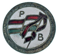 ~1947-1949. "PB (Partizán Barátok Szövetsége)" Zománcozott Jelvény (20mm) T:XF / Hungary ~1947-1949. "PB (Partizán Barát - Non Classificati