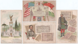 ~1910. Jelenetek Kossuth Lajos élete Történetéből, I. Kiadás. 3xklf Nem Futott Litho Képeslap, Atheneum Rt. Kiadása. III - Non Classificati