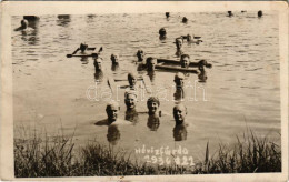 Delcampe - * T3 1936 Hévíz-fürdő, Tó, Fürdőzők. Photo (gyűrődések / Creases) - Ohne Zuordnung