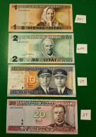 Lithuania Collection / 1 Litas 1993 P.53 UNC + 2 Litai 1993 P.54 AUNC + 20 Litai 1997 P.60 XF + 10 Litai 2001 P.65 VF++ - Litouwen