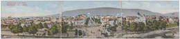 * T3 1917 Sofia, Sophia, Sofiya; Panorama. Moderno Iskustwo / 3-tiled Folding Panorama Card, General View, Tram + "K.u.k - Sin Clasificación