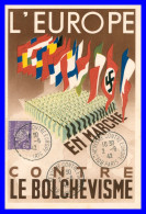 * PROPAGANDE ?? - EXPOSITION INTERNATIONALE LE BOLCHEVISME CONTRE L'EUROPE - NAZI - NAZISME - 1942 + CACHETS - Weltkrieg 1939-45