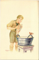 * T2/T3 A Cserkész Híven Teljesíti Kötelességét. A Magyar Cserkészszövetség Kiadása / Hungarian Boy Scout Art Postcard S - Non Classés