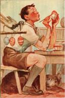** T2/T3 Kiadja A Márton L.-féle Cserkészlevelezőlapok Kiadóhivatala / Hungarian Boy Scout Art Postcard S: Márton L. (EK - Non Classés