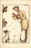 ** T2/T3 Cserkész Fodrásznál. Kiadja A Magyar Cserkészszövetség Nagytábortanácsa 1926. / Hungarian Boy Scout Art Postcar - Non Classés