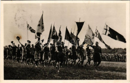 T2/T3 1933 Gödöllő, Cserkész Jamboree, Cserkészek Zászlókkal / 4th World Scout Jamboree In Hungary, Boy Scouts With Flag - Non Classés