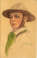 ** T2/T3 Magyar Cserkész Művészlap. Kiadja A Magyar Cserkészszövetség Nagytábortanácsa / Hungarian Boy Scout Art Postcar - Non Classés