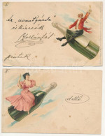1900 2 Pre-1945 Litho Champagne Art Postcards. Grimme & Hempel Künstler Postkarte, Serie 504. No. 41-42. - Non Classificati