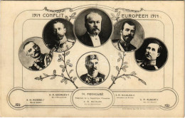 ** T2/T3 1914 Conflit Européen: S.M. Pierre I, S.M. Georges V, M. Poincare, S.M. Nicholas, S.M. Nicholas II, S.M. Albert - Non Classificati