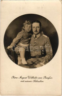 ** T3 Prinz August Wilhelm Von Preussen Mit Seinem Söhnchen. Wohlfahrtskarte Zum Besten Der Kinderpflegevereins Krippe C - Non Classificati