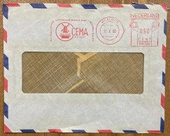Nederland 1960 Wind Mill,shoe Union Bloch Stibbe Cema Patent Meter Franked Cover - Machines à Affranchir (EMA)