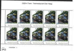 Nederland  2025-4 Tram;  Tramrestaurant  Den Haag Sheetlet  Postfris/mnh/neuf - Neufs