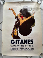 Affiche Publicitaire Publicité Cigarettes GITANES Vintage, Signé René Vincent - Objetos Publicitarios
