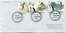 AAT ENVELOPPE 1er JOUR DES N°55 / 59 FAUNE AVEC OBLITERATION DU 9 DEC 1983 - FDC