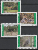 Djibouti Dschibuti 2012 Mi. 815 818 ** Neuf MNH Faune Fauna Leopard Panther Autruche Ostrich Strauß Bird Oiseau Gerenuk - Autruches