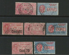 ● ITALIA REGNO 1903 /1926 ֎ ESPRESSI ֎ N. 1 . . 14 Usati Con 1 PERFIN ● Vittorio Emanuele III ● Lotto N.° 1980 ● - Express Mail