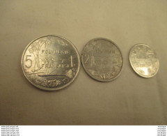 Serie  En Alu De 3 Pieces De Polynesie Francaise -  La 5 Fr Et 1 Fr Sont Neuves - La 2 Fr En Tbet - Autres & Non Classés