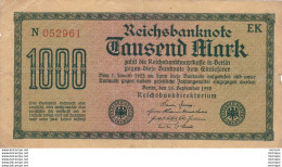 1000 Mark - Allemagne  -   Reichsbanknote - 1923  - N 052961 - Non Classés