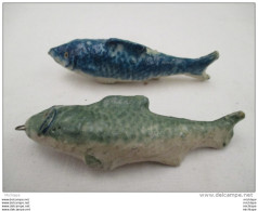 JOUET FIGURINE BON DUFOUR   LOT DE  DEUX POISSONS   EN COMPOSIT 11 Cm - Jouets Anciens
