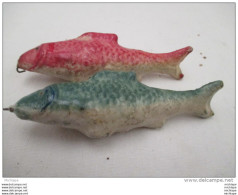 JOUET FIGURINE BON DUFOUR   LOT DE  DEUX POISSONS   EN COMPOSIT 11 Cm - Jouets Anciens