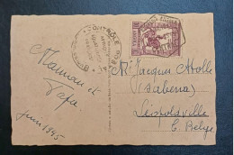 CP DE LUANDA VERS LEOPOLDVILLE (CONGO BELGE ) 1945 / CONTRÔLE POSTAL AEF  COMMISSION B - Angola