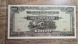 Malaya，1000 Dollars，Japanese Government，1945，pick 10b，GEM UNC Condition - Malesia
