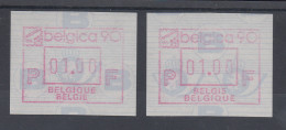 Belgien FRAMA-ATM Sonderausgabe BELGICA 90, Beide Sprachvarianten ** - Autres & Non Classés