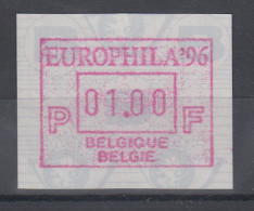 Belgien FRAMA-ATM Sonderausgabe EUROPHILA `96 ** - Autres & Non Classés