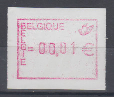 Belgien FRAMA-ATM Dauerausgabe Postembleme 2002, Weißes Sicherheitspapier ** - Autres & Non Classés