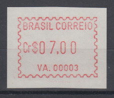 Brasilien FRAMA-ATM VA.00003, Wert 07,00 Cr$, Von VS ** - Vignettes D'affranchissement (Frama)