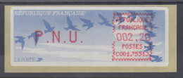 Frankreich Crouzet LSA-ATM Auf Papier Vogelzug Dunkel, C001.75513 PNU 2,20 ** - Autres & Non Classés