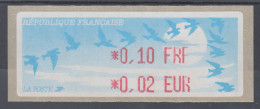 Frankreich LISA-ATM Auf Papier Vogelzug Hell, Wert 0,10 FRF / 0,02 EUR ** - Autres & Non Classés