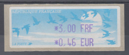 Frankreich LISA-ATM Auf Papier Vogelzug Hell Wert Violett 3,00 FRF / 0,46 EUR ** - Autres & Non Classés